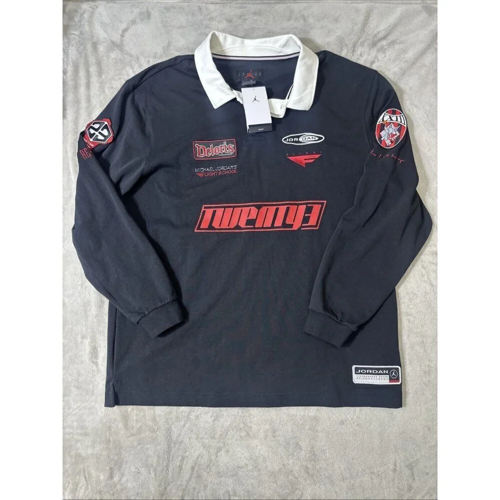 Nike Jordan Flight Rugby Shirt Men’s XL Twenty3 Flight School Patch NWT